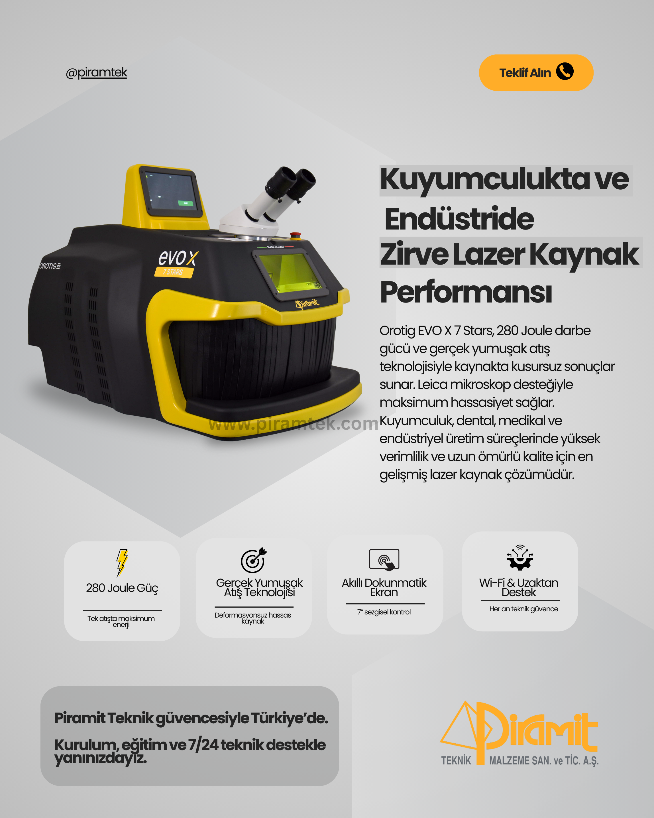Lazer Kaynak Makinesi – Orotig EVO X 7 Stars | 280 Joule Gerçek Yumuşak Atış - 3