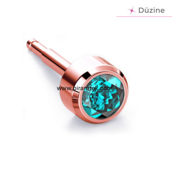 Rose Blue Zircon Kulak Delme Küpesi - 1