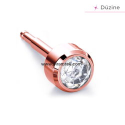 Rose Crystal Kulak Delme Küpesi - Nina Medikal