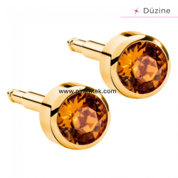 Gold Topaz Kulak Delme Küpesi - Nina Medikal
