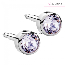 White Crystal Kulak Delme Küpesi - Nina Medikal