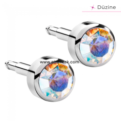 White Rock Crystal Kulak Delme Küpesi - Nina Medikal