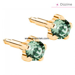 Gold Tırnaklı Peridot Kulak Delme Küpesi - Nina Medikal