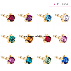 Gold Tırnaklı Assorted Kulak Delme Küpesi - Nina Medikal