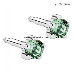White Tırnaklı Peridot Kulak Delme Küpesi - Nina Medikal