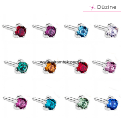 White Tırnaklı Assorted Kulak Delme Küpesi - Nina Medikal