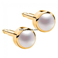 Gold Pearl Kulak Delme Küpesi - Nina Medikal
