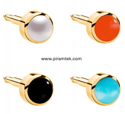 Gold İncili Assorted Kulak Delme Küpesi - Nina Medikal