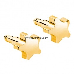 Gold Star Kulak Delme Küpesi - Nina Medikal