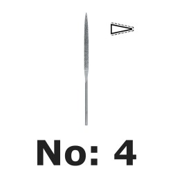 DA8405 14 cm Dar Üçgen Elmas Saatçi Eğesi - No: 4 - Vallorbe