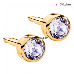 Gold Crystal Kulak Delme Küpesi - Nina Medikal